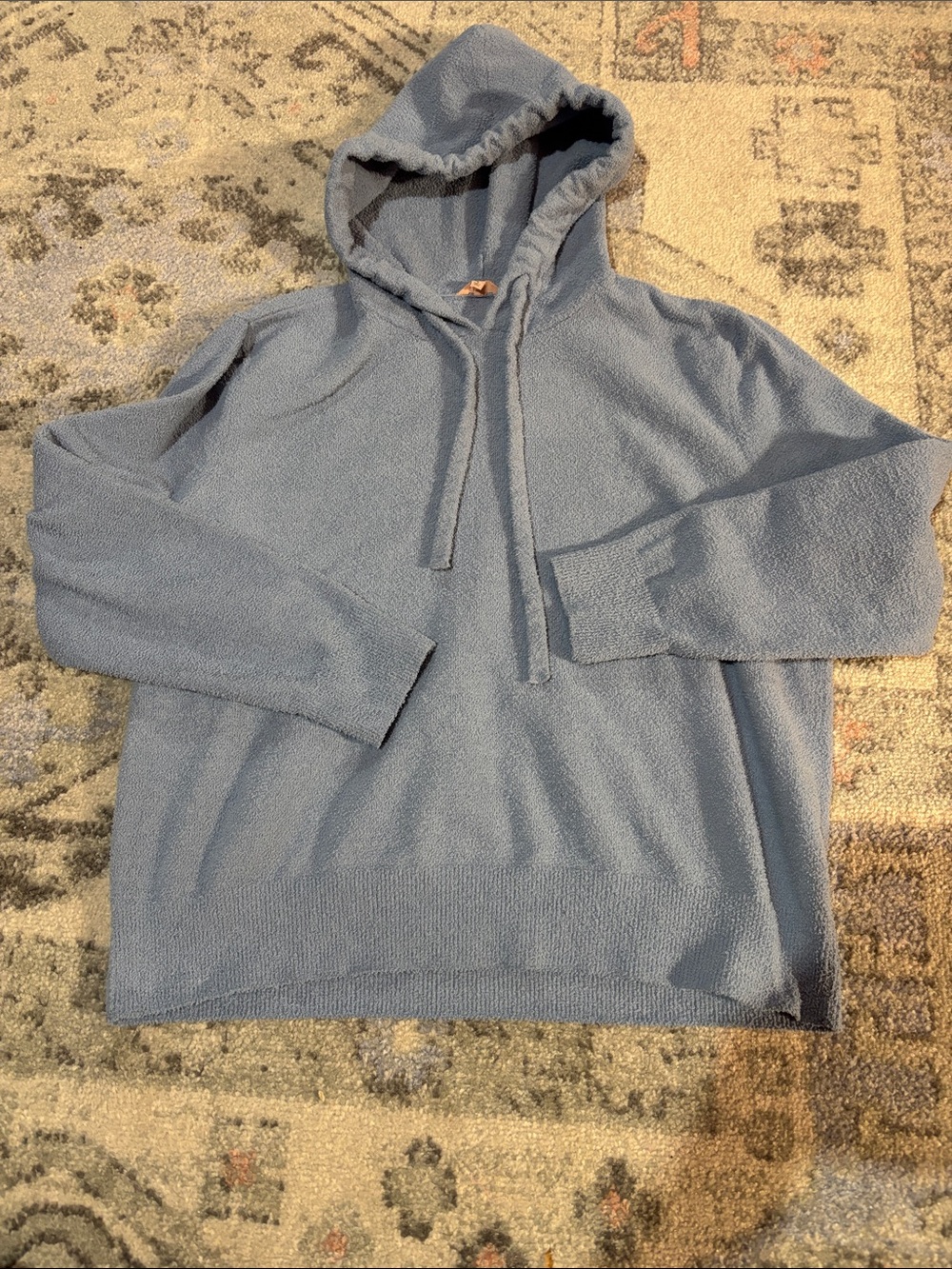 Eberjey Dusty Blue Lightweight Hooded Pullover